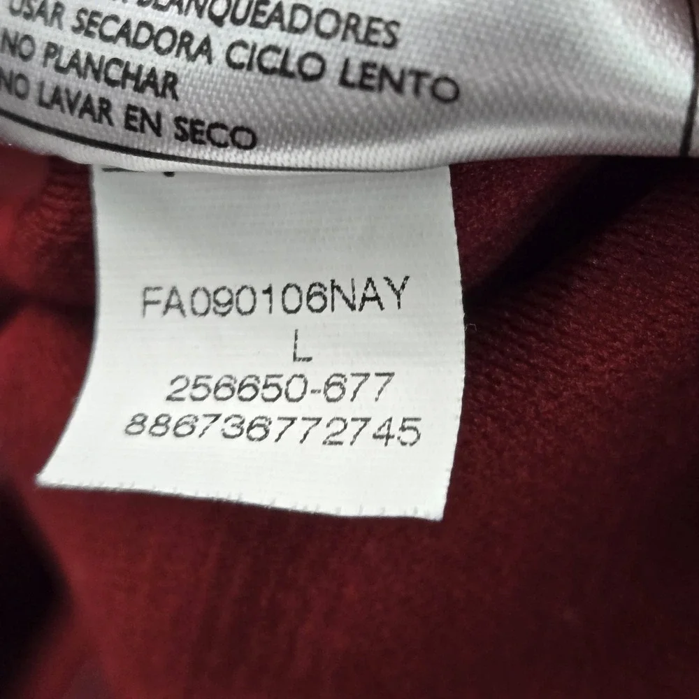 Nike‎ Golf Men Polo L Red Striped Button Short Sleeve Polyester